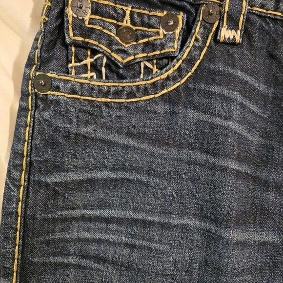 True Religion Ricky SUPER Stitch Geno Slim Fit Mens Blue Jeans 32‎ x 27 (EA-5) - Picture 14 of 16
